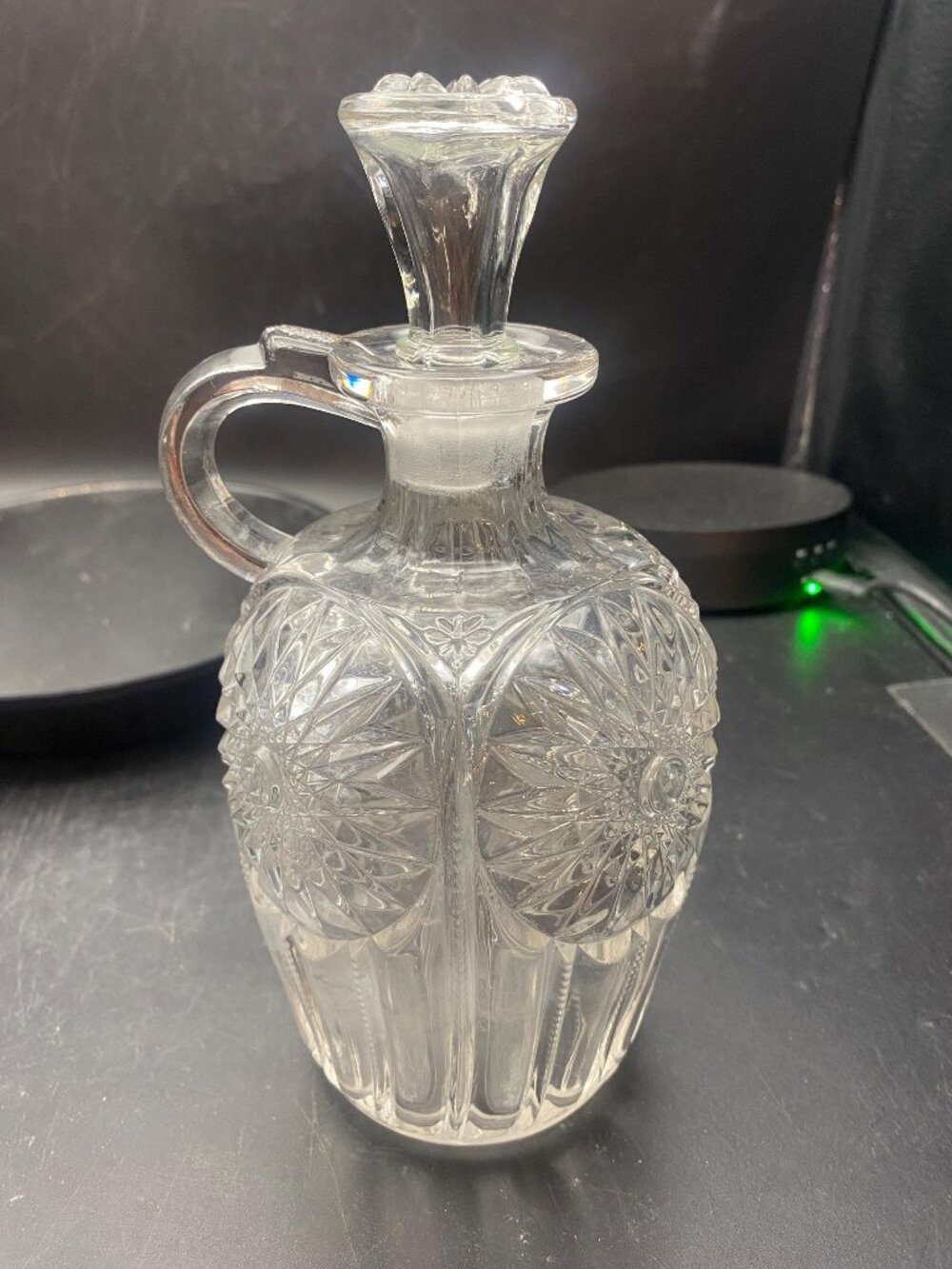 EAPG Decanter with Stopper Sunflower Design